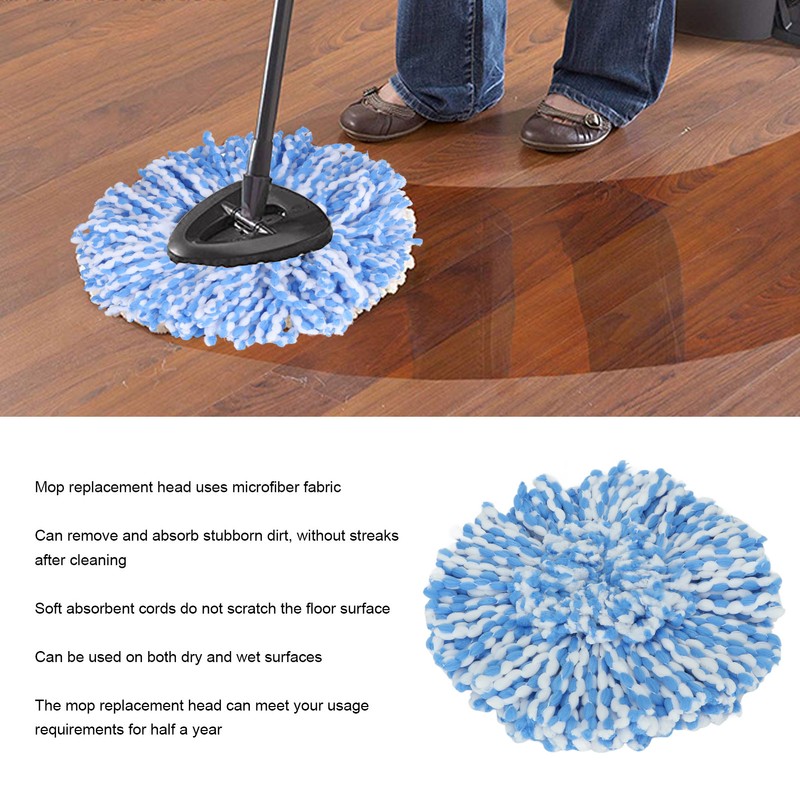 4Pcs Microfiber Rotating Mop Head 360 Spinning Triangular Mop Replacement