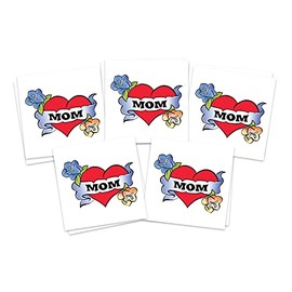 Mom Heart Temporary Tattoos/Perfect for Mother's Day/Variety of Styles to Choose From/Skin Safe/Removable (Mom Flower Heart)