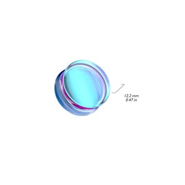 Pierced Owl Purple Iridescent Glass Double Flared Plug Gauges, Sold as a Pair (19mm (3/4"))