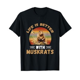 Muskrat Life Is Better Retro Animal Muskrat Lover T-Shirt