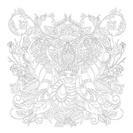 Honsell 12134 Stretcher Frame with Elephant Motif, Format 30 x 30 cm, Pre-Printed Motif for Colouring with Acrylic, Watercolour and Oil Paints and Felt and Colouring Pencils, White