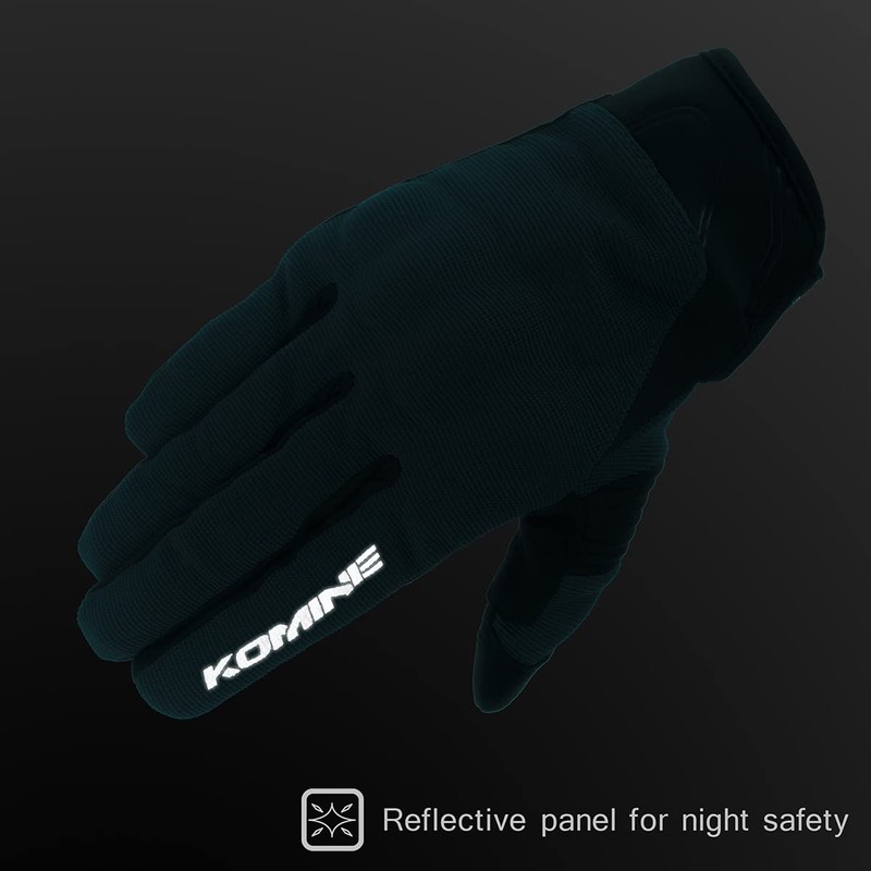Komine GK-1833 Protective Mesh Gloves for Motorcycles Brave Black XL