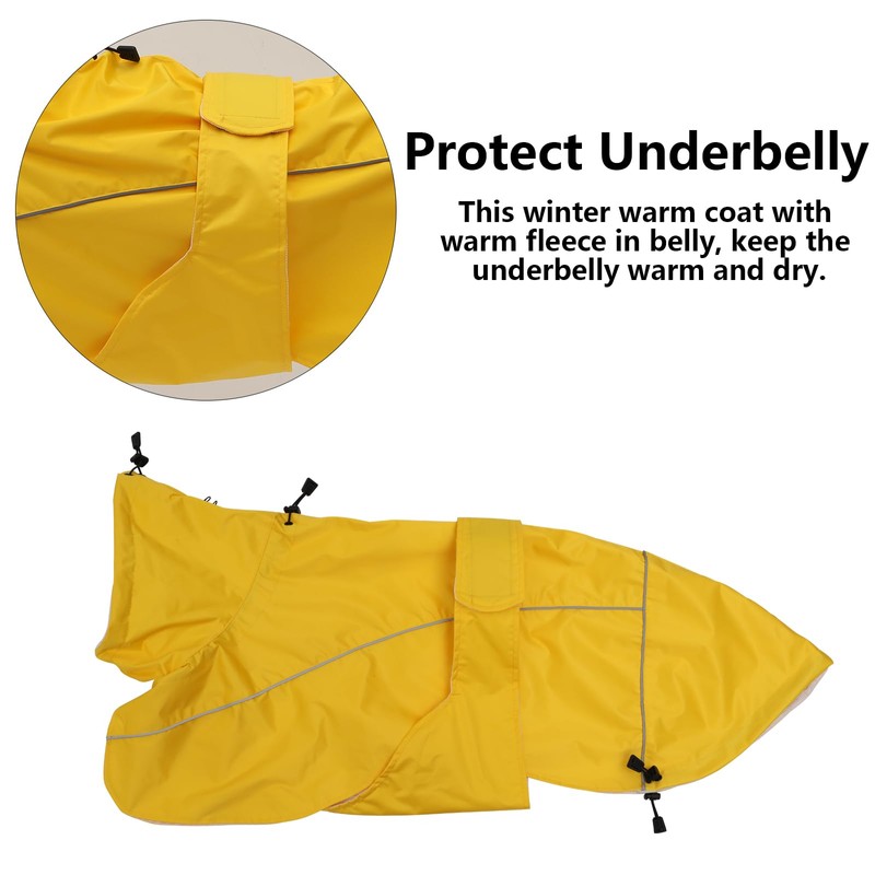 Greyhound Lurcher Raincoat, Whippet Rain Gear with Reflective Bar, Rain/Waterproof,