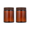 2 Packs 150ml 5oz Amber Glass Jars with Black Wood