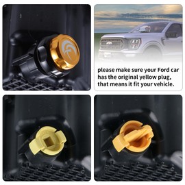 Engine Oil Drain Plug – Replacement Yellow Plastic Oil Drain Plug for Ford F-150 2015+, Raptor, Mustang, Bronco V6, 2024+ Ranger/Ranger Raptor – Replaces BC3Z-6730-A, FT4Z-6730-A, KX6Z-6730-B