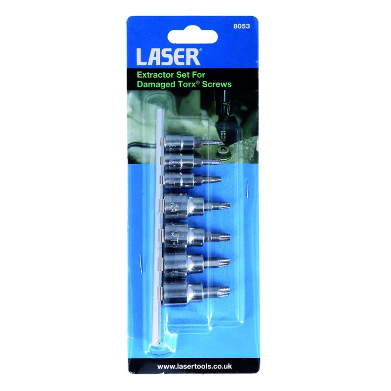 Laser 8053 Extractor Set For Damaged Torx® Screws, Variety Pack