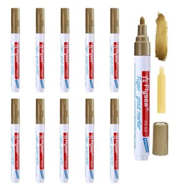 10 Pieces Tile Pen Wall Grout Color Pen Tile Repair Pen Wall Gap Grout Restore Marker For Tiles Floor Kitchen Bathroom(Gold)