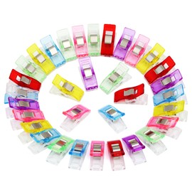 GWHOLE 60 Stück Stoffklammern Nähen Zubehöre Kunststoff 6 Farben, 27 * 10mm