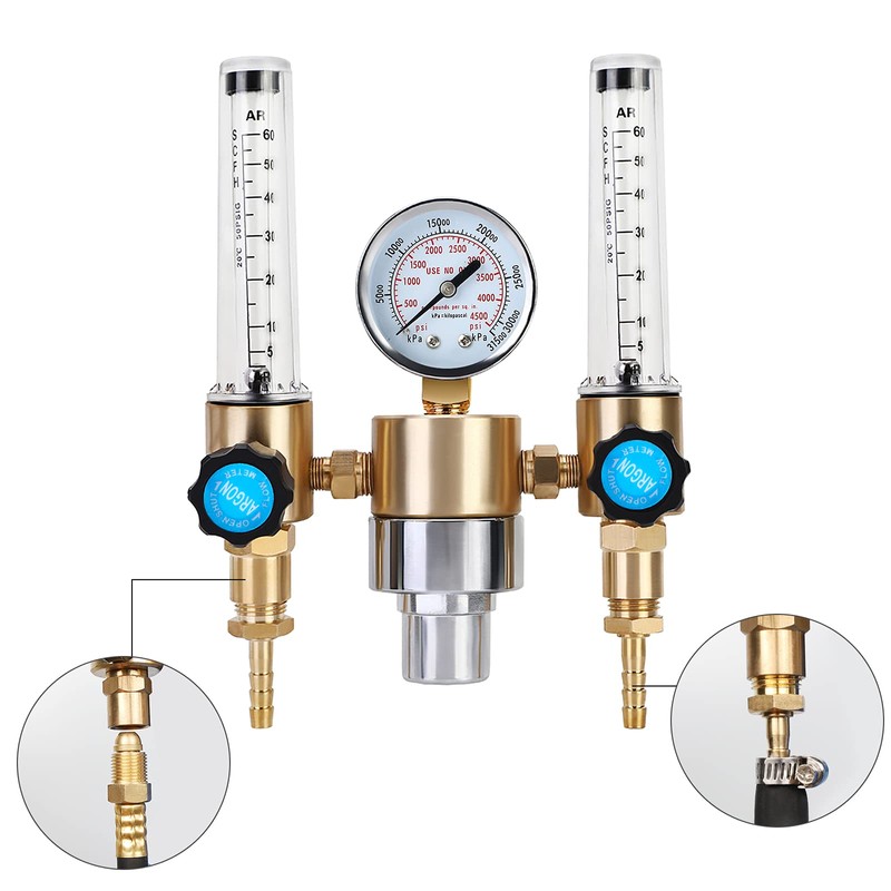 BETOOLL Argon/CO2 MIG TIG Flow meter Gas Regulator Gauge 0-60