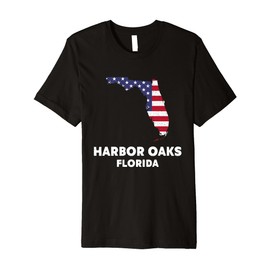 Distressed Patriotic USA Flag Harbor Oaks, Florida Premium T-Shirt