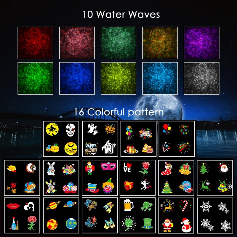 YAZEKY LED Projector Christmas Outdoor 2-in-1 LED Projection Lamp Christmas