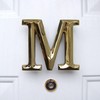 Monogram Letter M Door Knocker - Brass