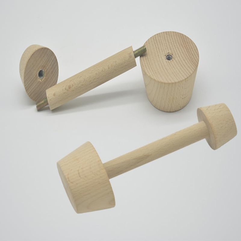PRETYZOOM Double Ended Wooden Egg Tart Tamper Tool for Baking