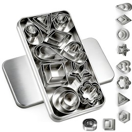 30Pcs Mini Cookie Cutter Set，Stainless Steel Multi Shapes Kit Cutters for Baking, Holiday Cookies, Small Stainless Steel Fruit Veggie Tiny Polymer Clay Cutters for Kids