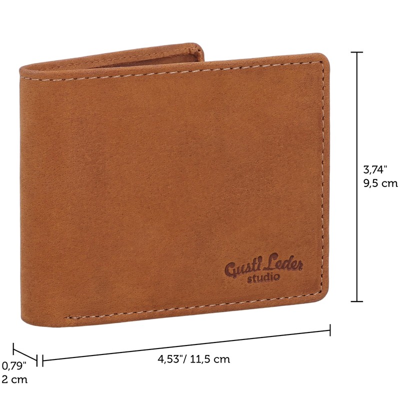 Gusti Leder Foster Men's Wallet, Genuine Leather Wallet with Coin