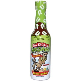 ASS KICKIN' Wasabi Sauce with Horseradish Hot Sauce with Habanero – Try if you Dare – Perfect Gourmet Gift for the Real Wasabi Horseradish Sauce Fan - Wasabi for Sushi Sauce