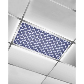 SELINGY 1 Pcs Fluorescent Light Covers for Ceiling Lights Navy Blue Plaid 4 x 2 Feet Decorative Magnetic Light Filters for Classroom, Offices, Hospitals, and Home Drop Ceiling Supplies, Farmhouse