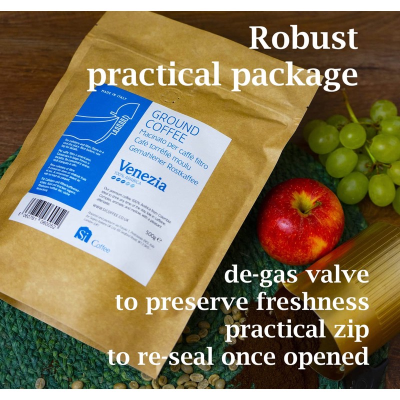 Si Sogno VENEZIA ground coffee 100% Arabica single origin, for