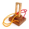Logica Spiele Art. Pillar Rope Puzzle - Difficulty 2/6 Medium - Thinking Game - Puzzle Game - Patience Game Made of Wood
