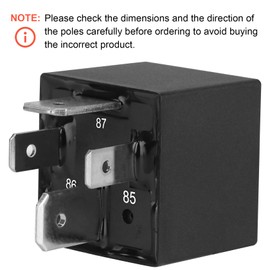 Weasch 2 Pack JD1912 Car Relay, 12V 80A, 4 Pin SPST, Automotive Switches and Starters, Waterproof Relay for Boat Tractor Truck Motorcycle (2)
