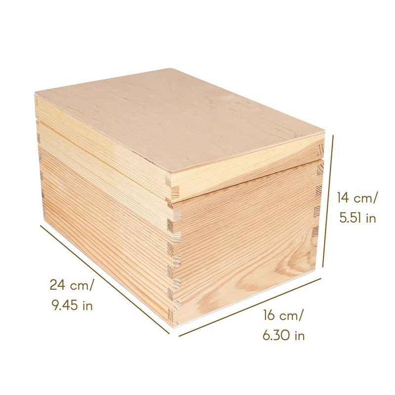 Creative Deco Wooden Storage Box for CDs and DVDs, 16