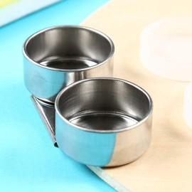 Double Palette Cup Set, Stainless Steel Oil Painting Palette Cups Palette Cups with Lids Clip for Acrylic Oil Watercolor Gouache Art Supplies Large Mouth Design