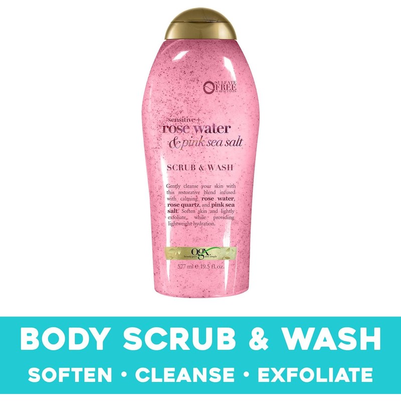 Kit Esponja Suave EcoTools y Body Wash Sal Rosa OGX
