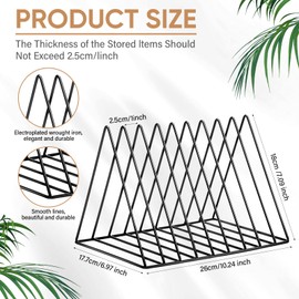Shimeyao 14 Pcs Vinyl Record Holder Triangle File Magazine Dividers Metal Book Storage Rack Multifunction Triangle File Organizer Stand Sorter for Decor Home Office