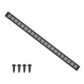 PATIKIL 31.5 x 2 Inch Door Air Vent Cover, Aluminum Grille Ventilation Cover Louvered with Mounting Screws for Cabinet Wardrobe Door, Black