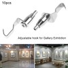 10pcs Metal Art Gallery Adjustable Display Art Picture Hanger Hooks,