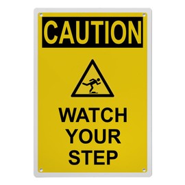 OSHA Watch Your Step Sign, 8.5 x 11 in" OSHA Compliant Watch Your Step Sign, Weatherproof Plastic, UV resistant & Easy-to-Read Signage