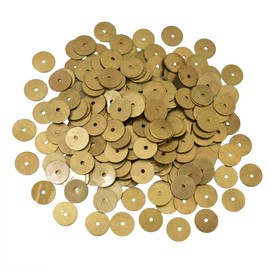 Embroiderymaterial Round Shape Metal Sequins for Craft, Embroidery and Jewellery Making 100gm (8MM, Gold)