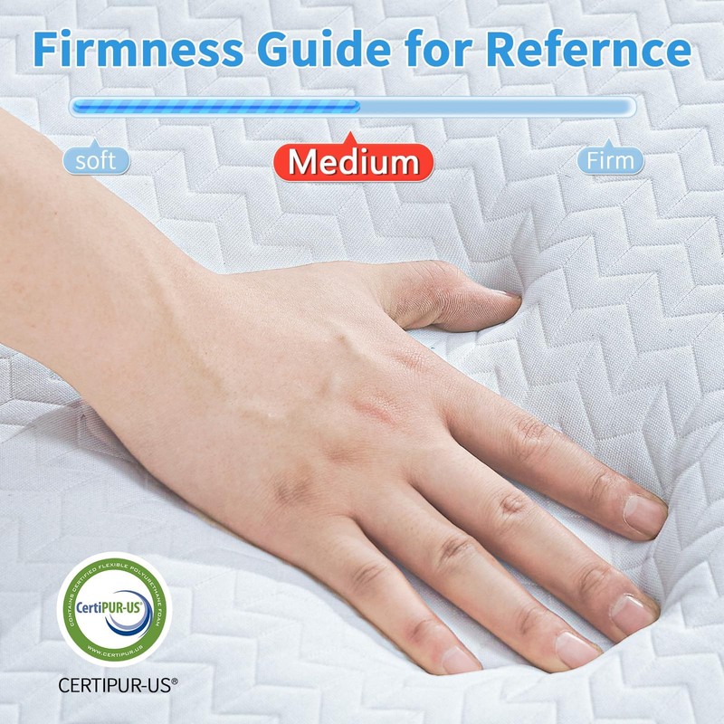 Folding Mattress Single,4 inch Memory Foam Tri Portable Trifold Mattress