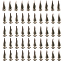 Qililandiy 50Pcs Punk Rivets Cone Spikes Metallic Screw Back Studs for DIY Clothing, Jackets, Shoes, 10x25mm / 0.39x0.98 inch (Silver)