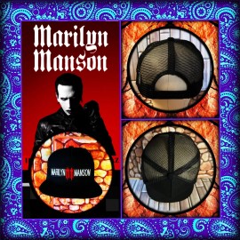 MARILYN MANSON PATCHED BLACK SNAPBACK TRUCKER HAT