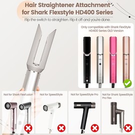 Accesorio alisador de cabello para Shark Flexstyle HD400, boquilla suave con flujo de aire suave para Shark Flex Style, pieza de repuesto para alisador de cabello, para pasar de un cabell