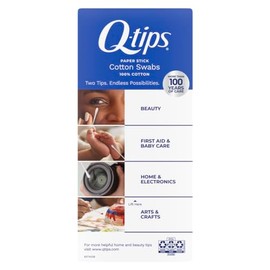 Q-tips Hisopos de algodón, originales, para el hogar, primeros auxilios y belleza, 100% algodón, 500 unidades