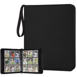 GERMUN Trading Card Binder, Premium 9 Pocket Card Binder, 720 Double Sided Pocket PU Collection Binder, Collector Album, Card Holder for MTG, TCG, Sports Cards (Black 2)