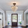 CVKASH 5 -Lights Crystal Round Chandelier Antique Modern Black Semi