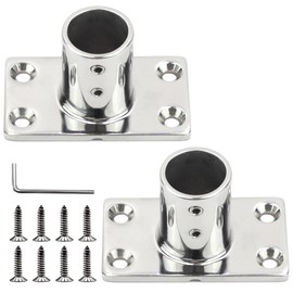 YANYUCB Boat Hand Rail Fittings,316 Stainless Steel Rectangular 90 Degree Boat Hand Rail Base,Tube Base with L Shape Hex Key and Screws(1-1/4 inch * 2)