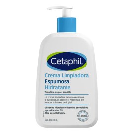 Cetaphil Crema Limpiadora Hidratante Espumosa, Piel Sensible, Uso Día y Noche, 237 ml