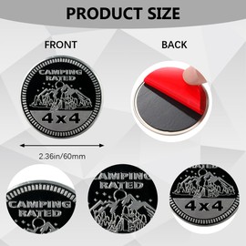 Tecledsn Camping Badge Rated Car Emblem, Car Exterior Emblems Badge, 4 x 4 Metal Automotive Badge, 3D Round Metal Car Badges Emblems Car Badge Decals Stickers Universal for Vehicle (Camping Rated)