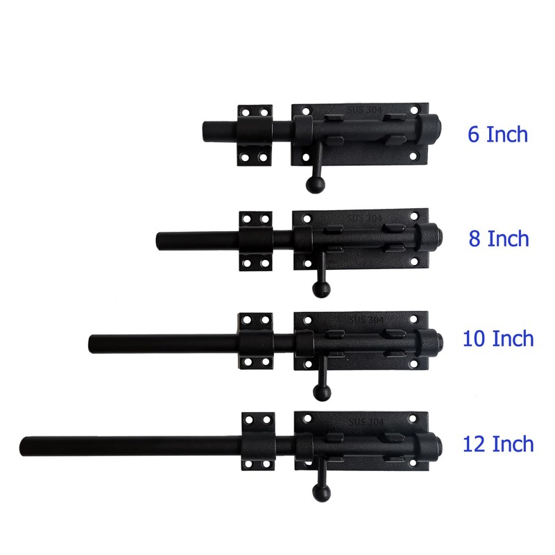 Proshopping 12 Inch Barrel Bolt Latch, 304 Stainless Steel Heavy