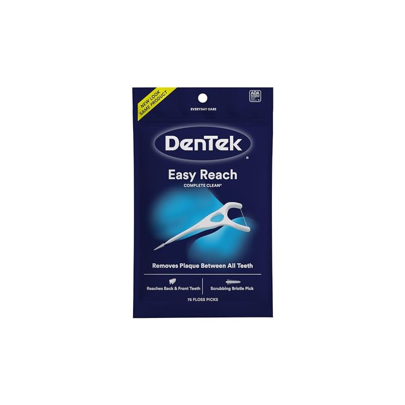 DenTek Complete Clean Floss Picks | 4X Clean: Removes Plaque