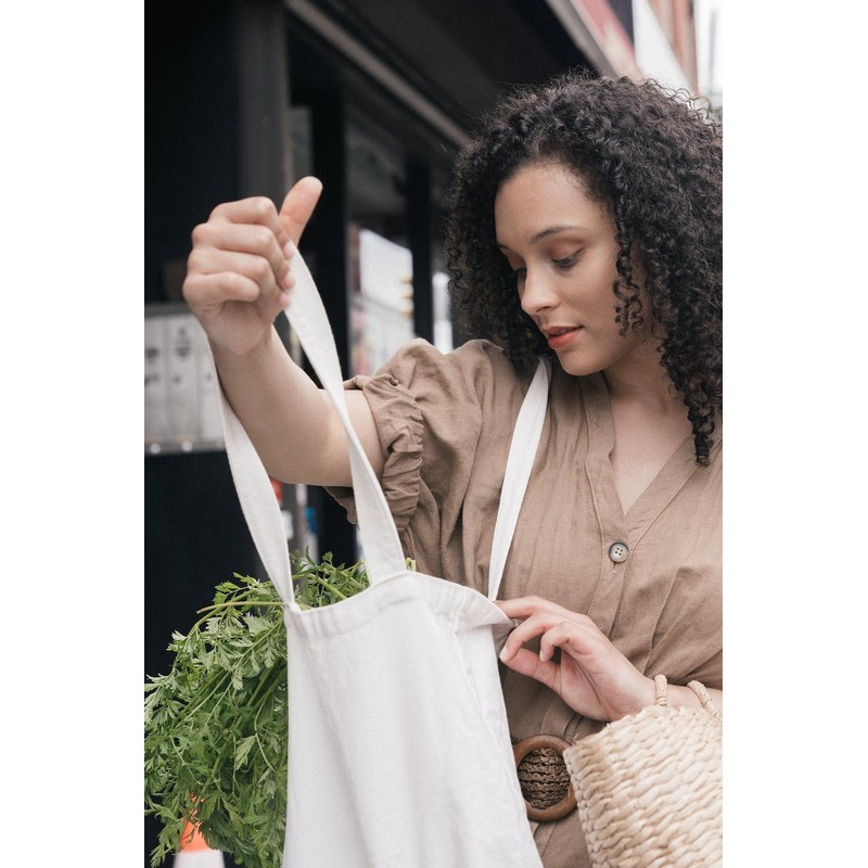 Wonky Line Premium Cotton Tote Bag, Eco-Friendly Shopping Bag, 100%