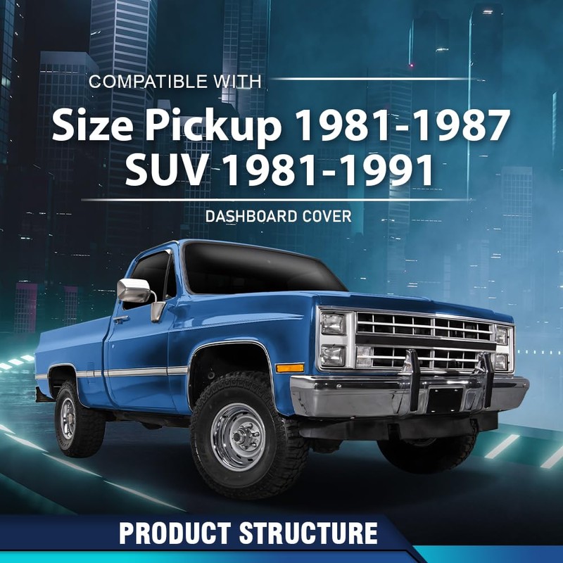 PIT66 Dash Bezel Cover Compatible with 1981-1987 Chevy GMC Full