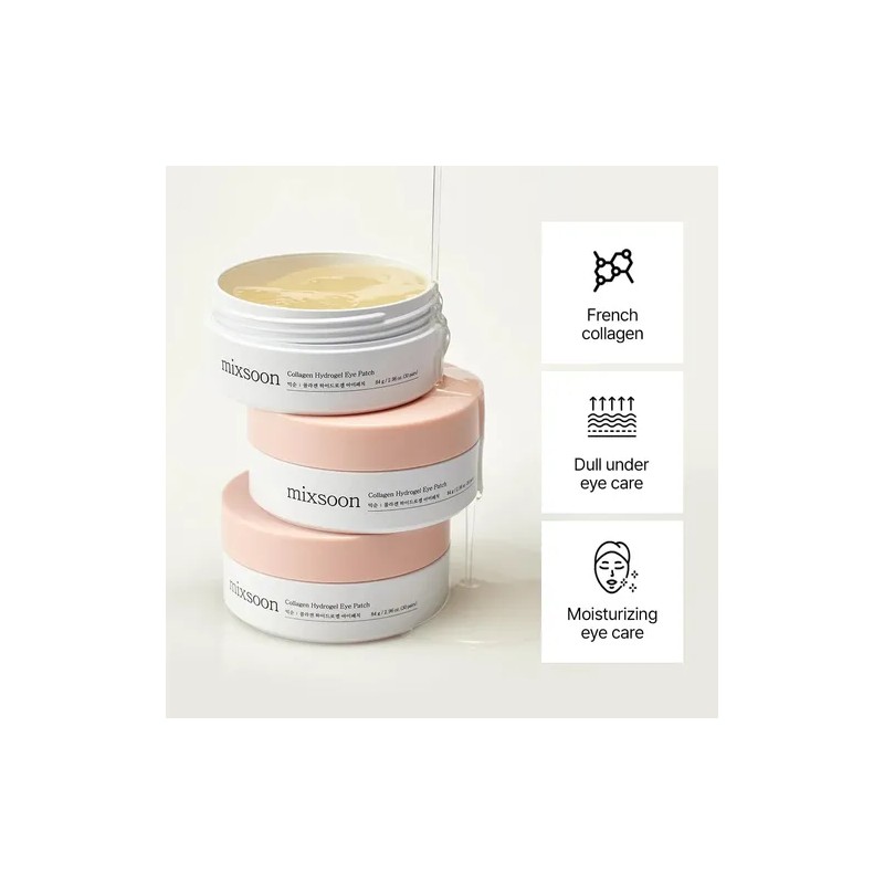 Parches De Hidrogel De Colágeno Mixsoon Hydrogel Collagen Eye Patches,