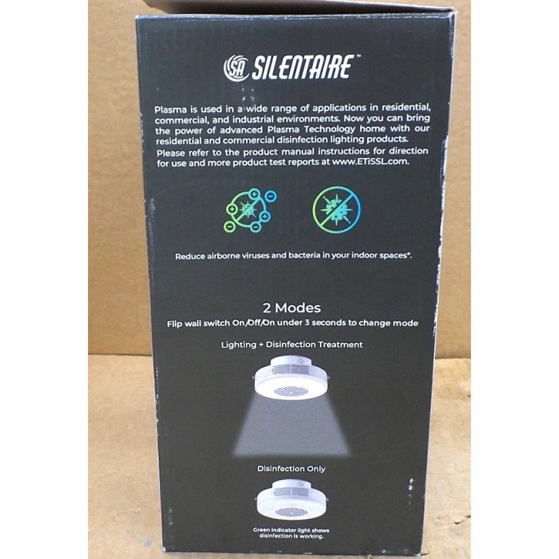 SILENTAIRE 8" CANLESS CCT 5 COLOR LED DWN LIGHT AND