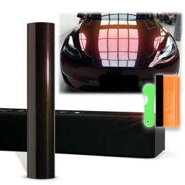 12"x60" (1FTx5FT) Black Cherry PET Galaxy Dust Gloss Chameleon Metallic Color Shift Color Change Vinyl Wrap Auto Sticker Decal Film Sheet Bubble Free Air Release Technology with Tool Kit