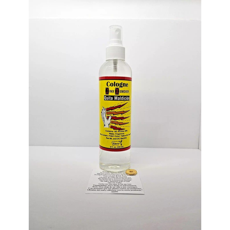 QUITA MALDICION COLONIA CON FEROMONAS INCLUYE ORACION AMULETO 1PC